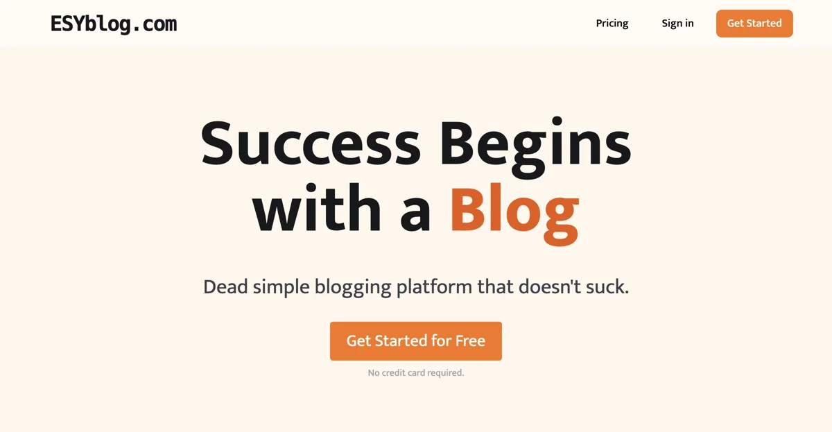 EsyBlog: Your Simple Blogging Solution for Just $29/Year