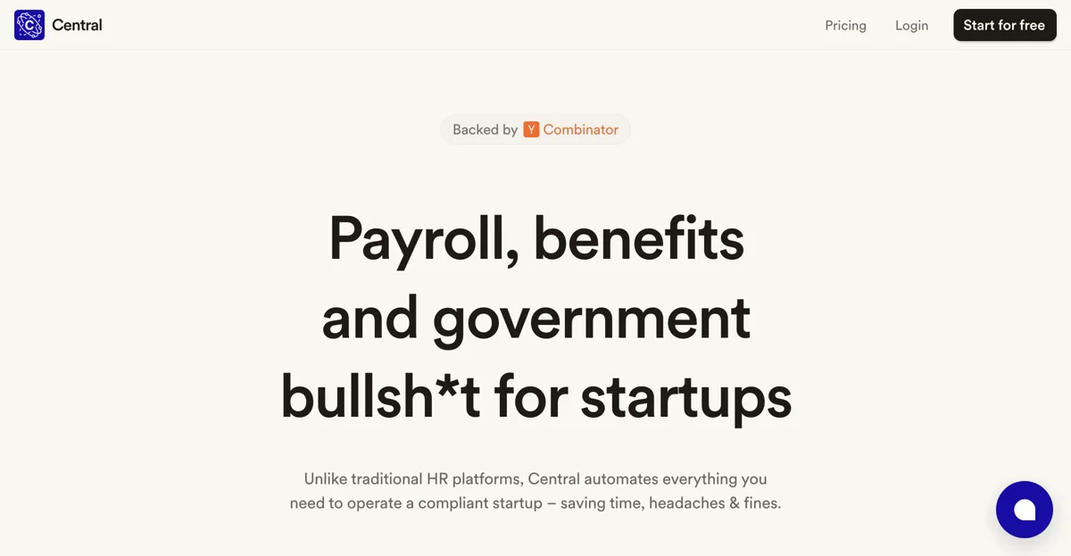 Central: Streamline Payroll & Benefits for Startups