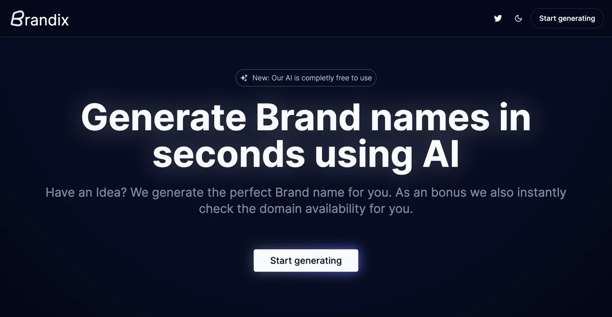 Brandix - Generate Unique Brand Names Instantly with AI