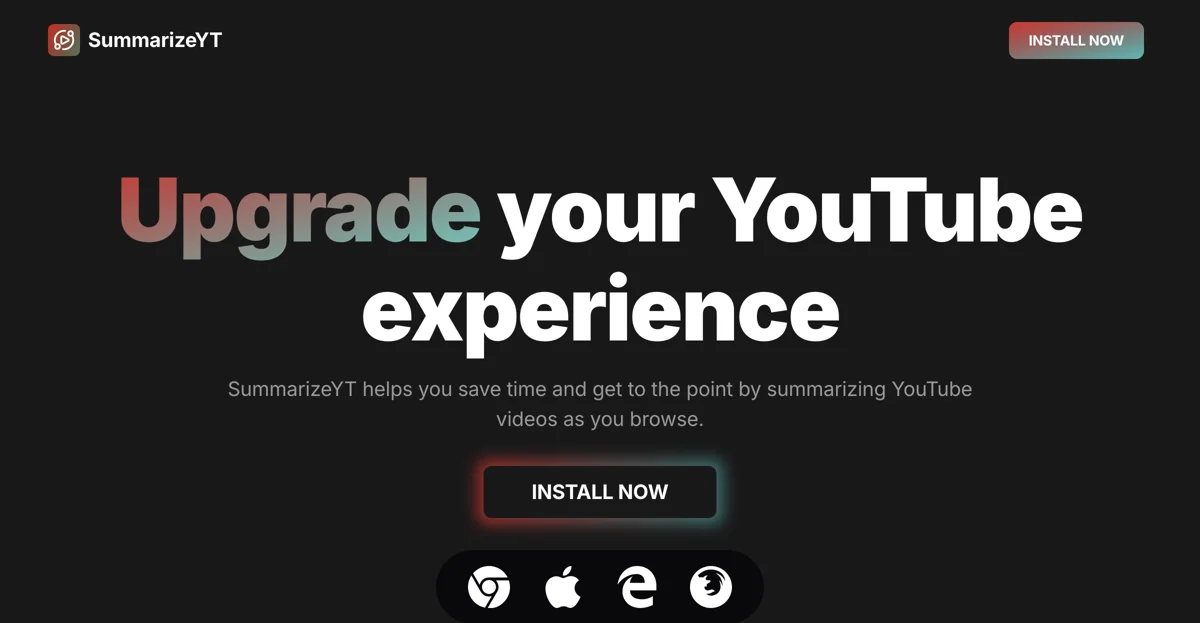 SummarizeYT: Your YouTube Video Summarizer Tool