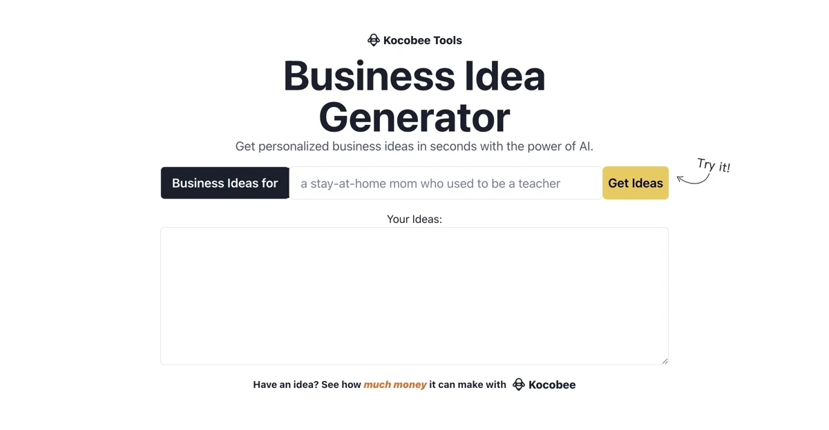 Discover Business Ideas Instantly with Kocobee