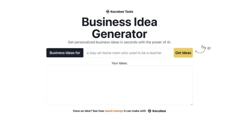 Kocobee Tools Business Idea Generator