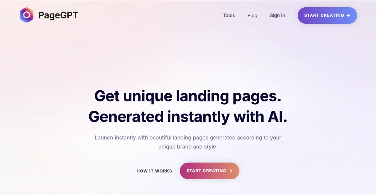 Effortless Landing Page Creation with PageGPT