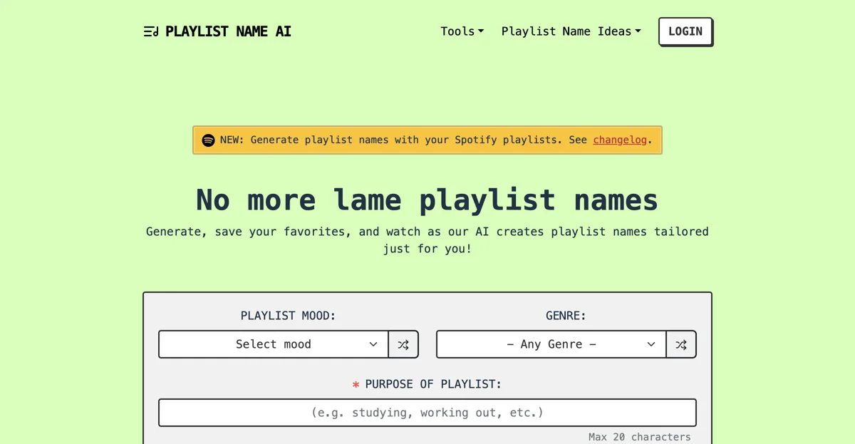 Playlist Name AI - The Smart Playlist Name Generator