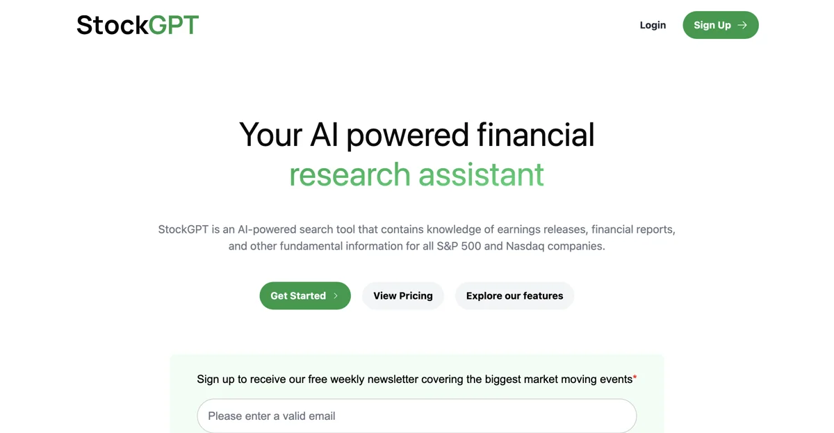 StockGPT: Your AI-Powered Financial Research Assistant