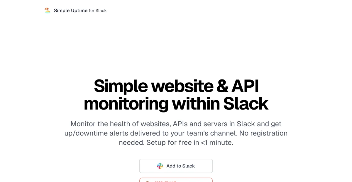 Simple Uptime: Effortless Website Monitoring in Slack