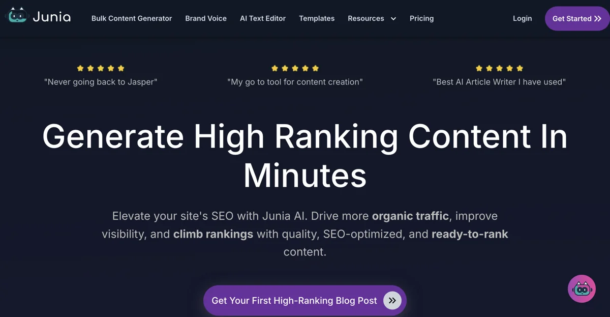 Junia AI - The Ultimate AI Writer for SEO & Content