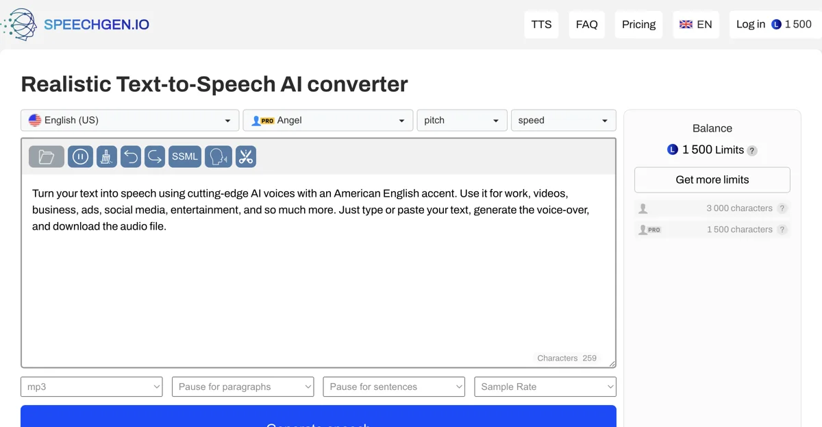 Transform Text to Speech with SpeechGen.io - AI Voice Generator