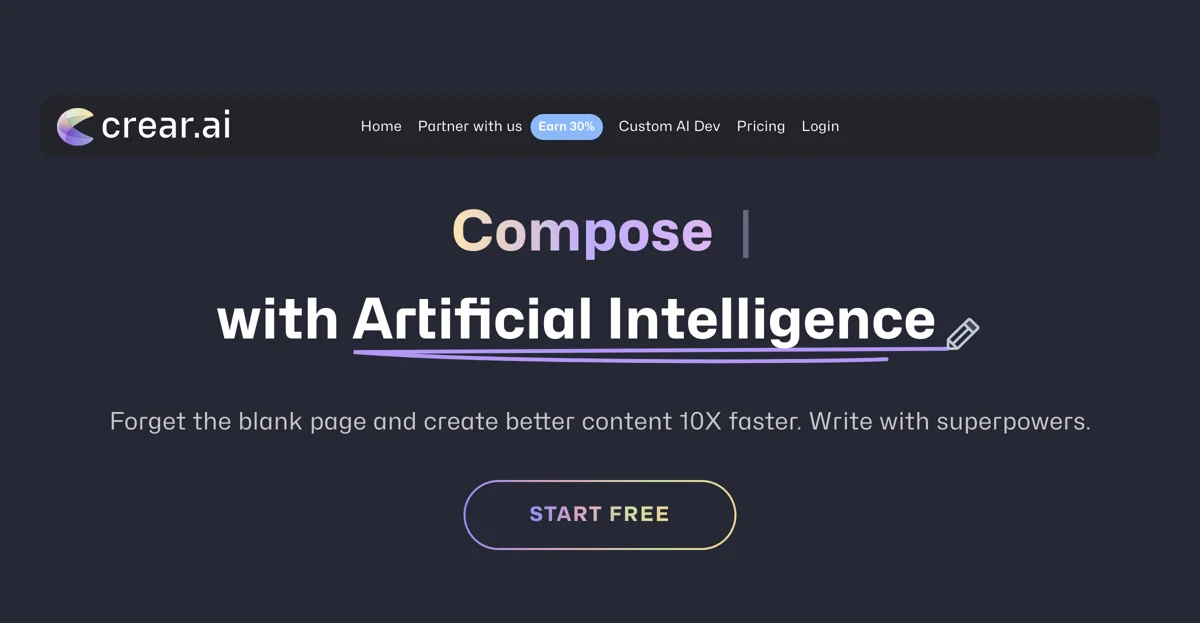 Unlock Your Creativity with Crear.ai - AI Writing Assistant