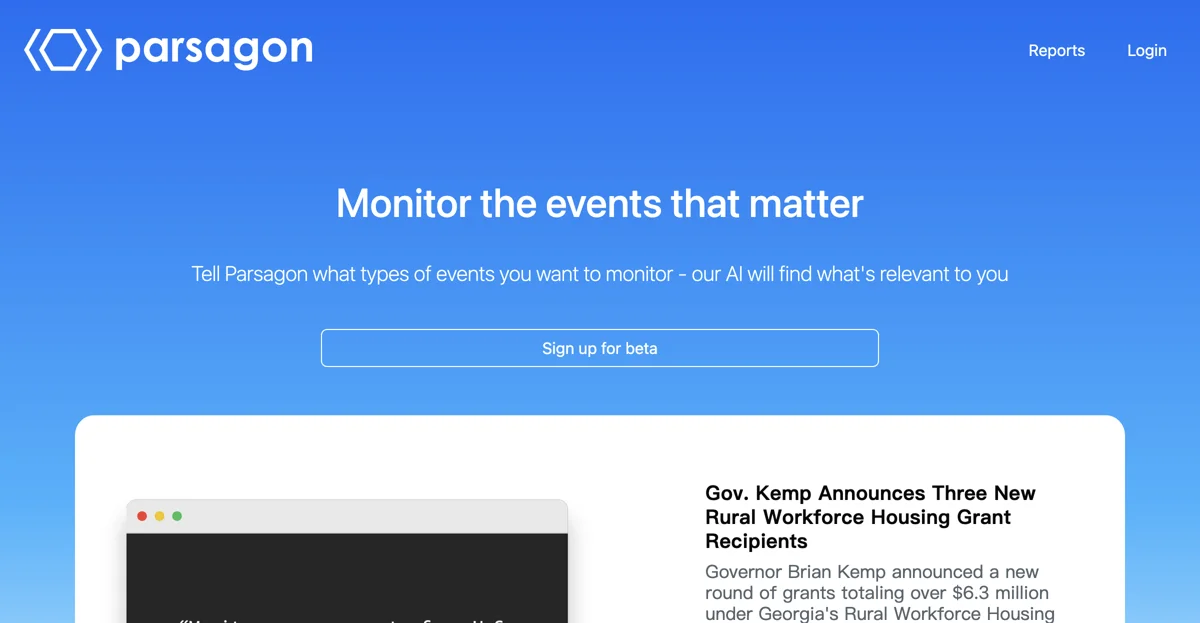 Parsagon: Intelligent Event Monitoring Made Easy