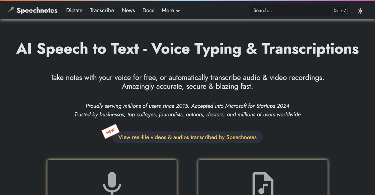 Speechnotes: Free Speech to Text Online & Voice Typing