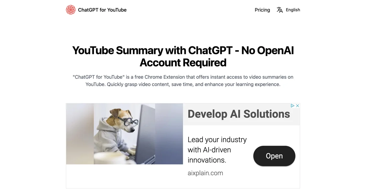 ChatGPT for YouTube: Instant Video Summaries Made Easy