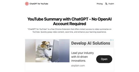 ChatGPT for YouTube