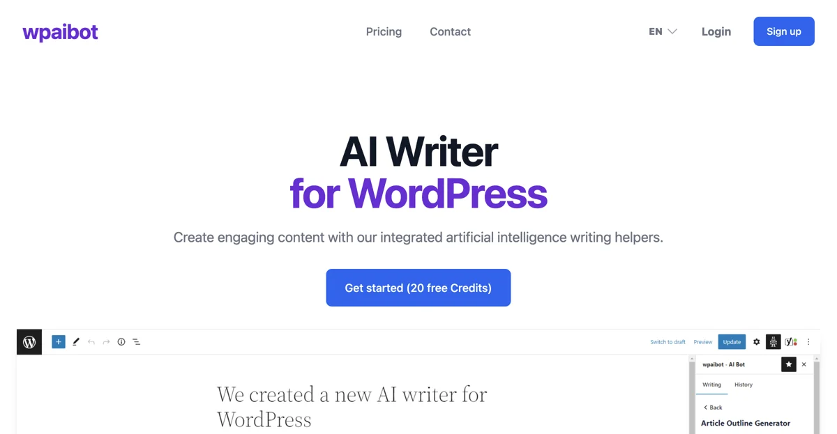 Boost Your WordPress Content Creation with wpaibot AI Writer