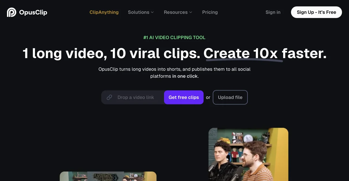 OpusClip: Transform Long Videos into Viral Shorts Effortlessly