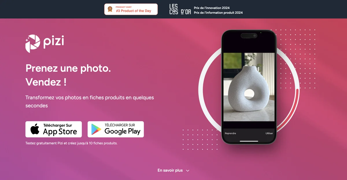 Pizi: Create Product Sheets from Photos in 45 Seconds