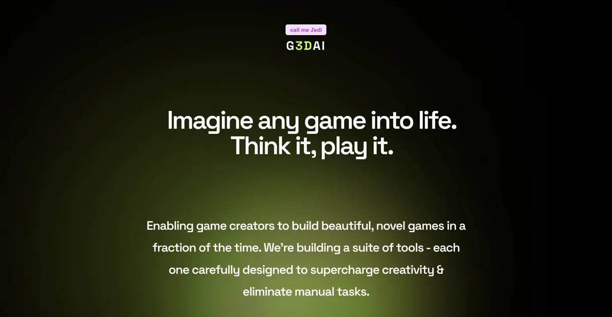 G3D.AI {Jedi} - Revolutionizing Game Development