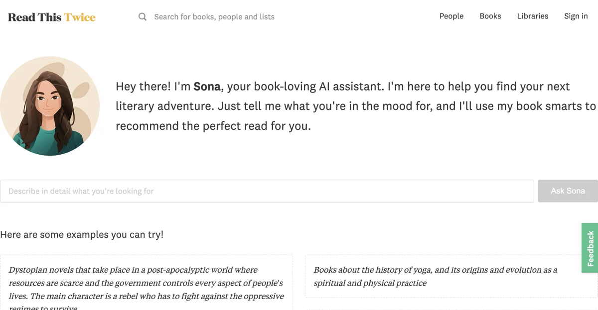 Discover Sona: Your AI Book Recommendation Assistant