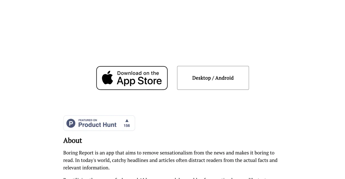 Boring Report: The App That Makes News Boring