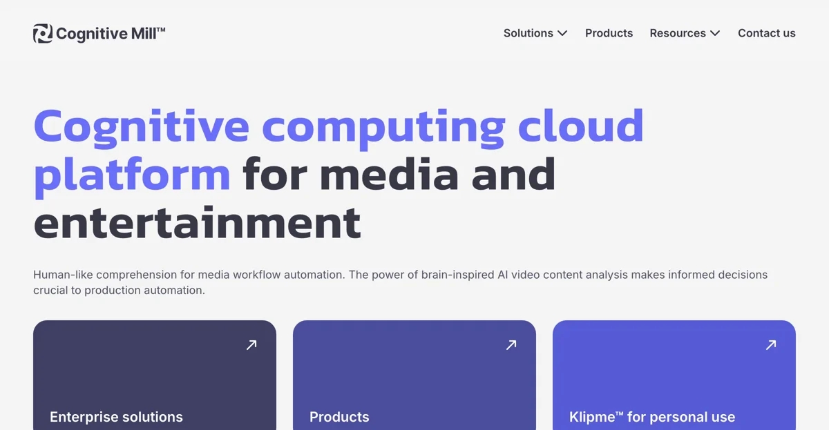 CognitiveMill™: AI-Driven Media Workflow Automation