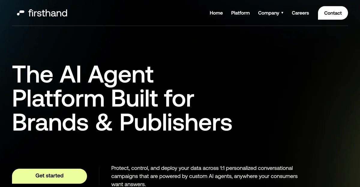 Firsthand: AI Agent Platform for Brands & Publishers