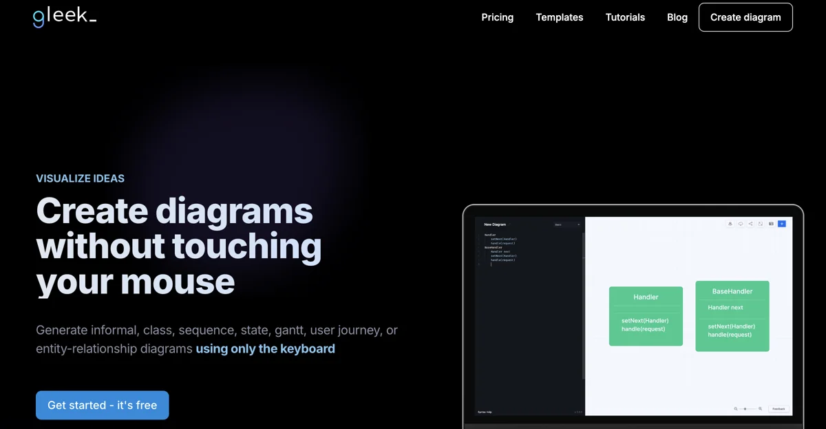 Gleek: The Keyboard-Only Diagram Maker for Developers