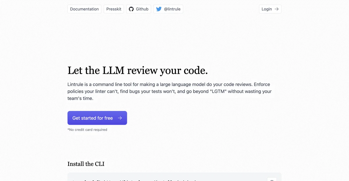 Lintrule: AI-Powered Code Review Tool