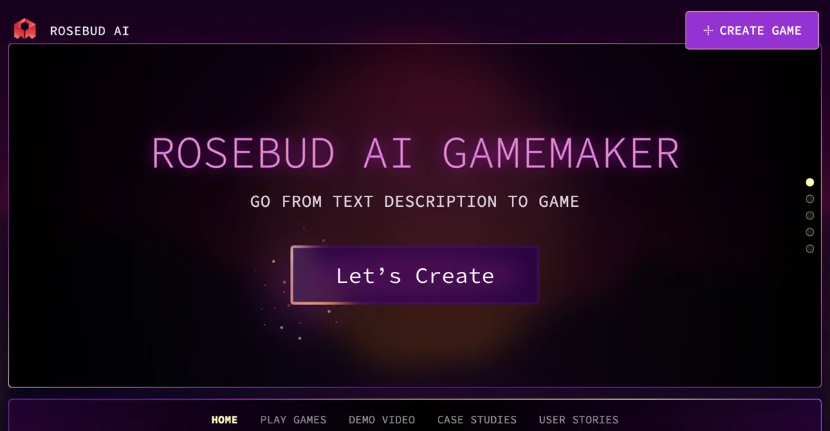 Rosebud AI: Text-to-Game Magic in 2D & 3D