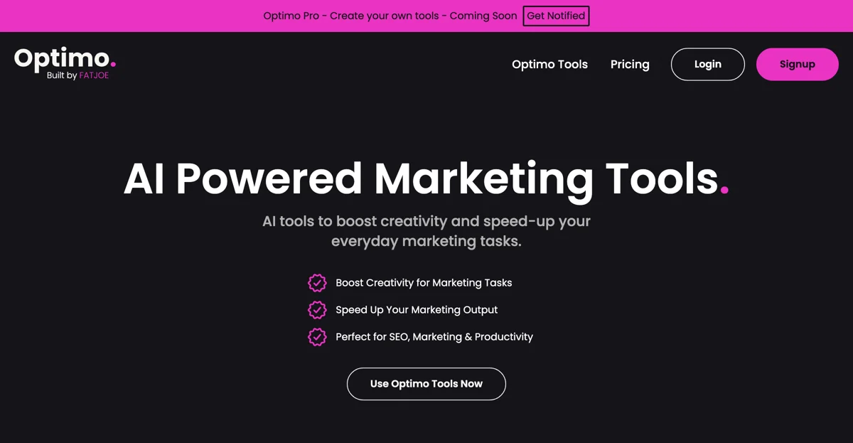 Boost Your Marketing with Optimo: AI-Powered Tools