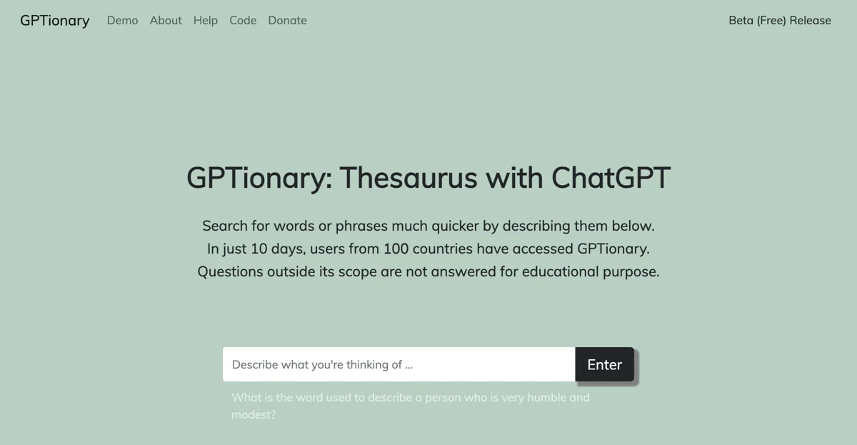 Discover GPTionary: Your AI-Powered Thesaurus Solution