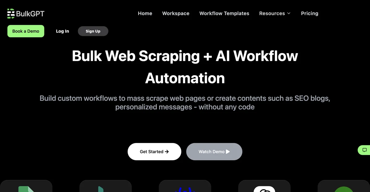 BulkGPT: No Code AI Workflow Automation & Data Scraping