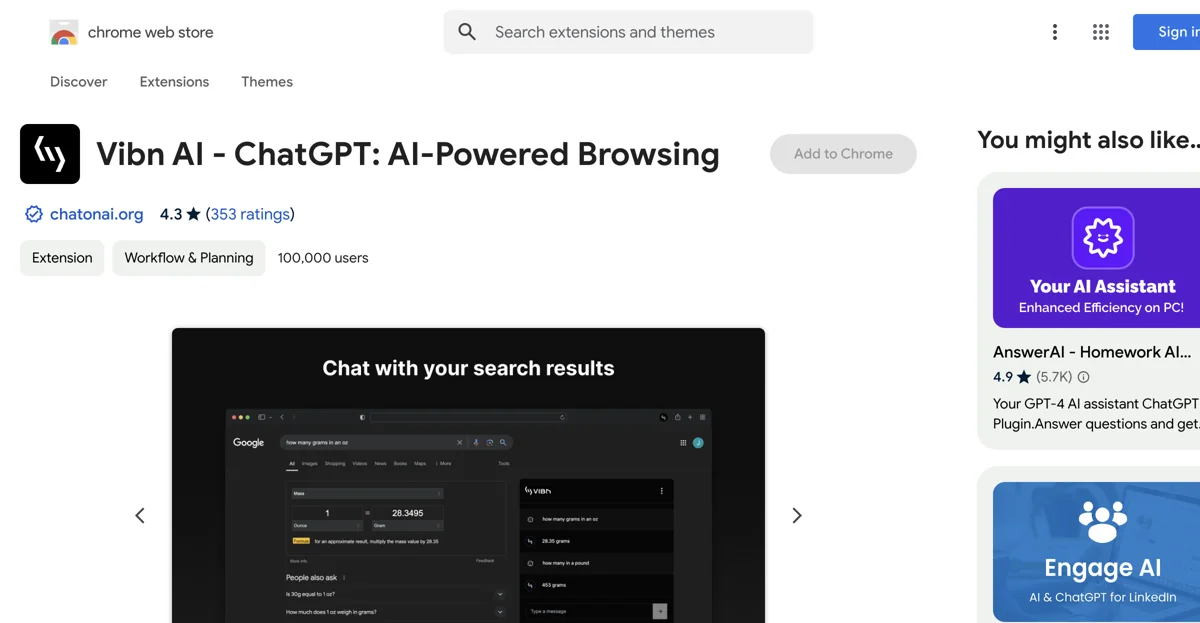 Vibn AI - ChatGPT: Enhance Your Browsing Experience