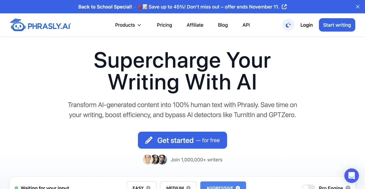 Phrasly: The Ultimate AI Detection Remover for Writers