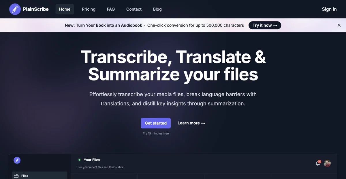 PlainScribe: Effortless Transcription and Translation Tool