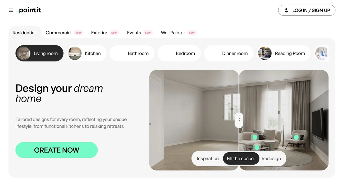 Transform Your Space with Paintit.ai: AI Interior Design Tool