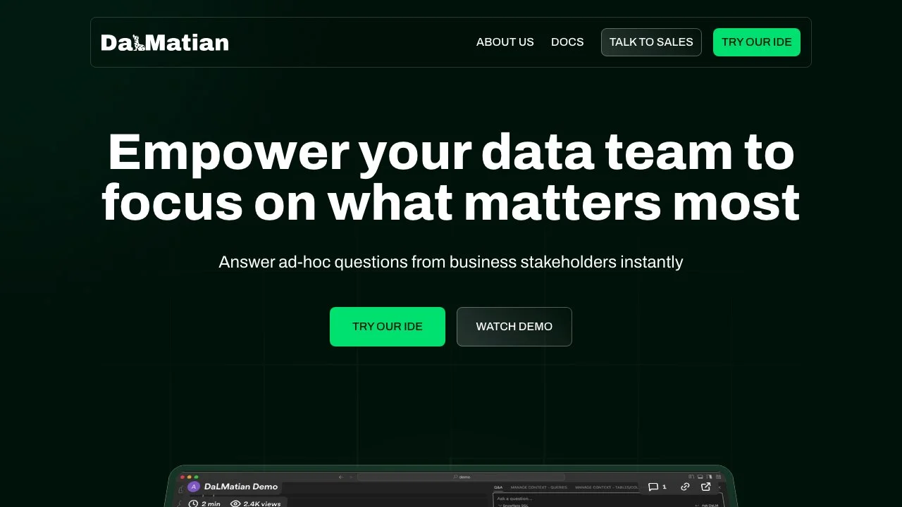 DaLMatian: Empower Your Data Team with Instant Insights