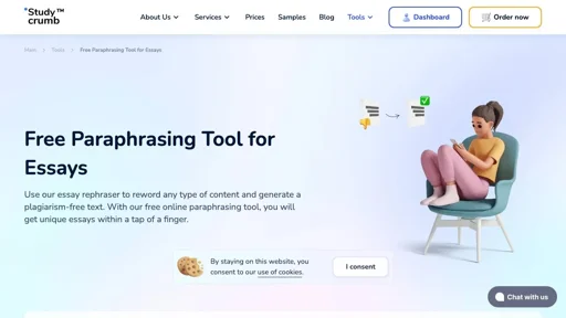 StudyCrumb Paraphraser Tool