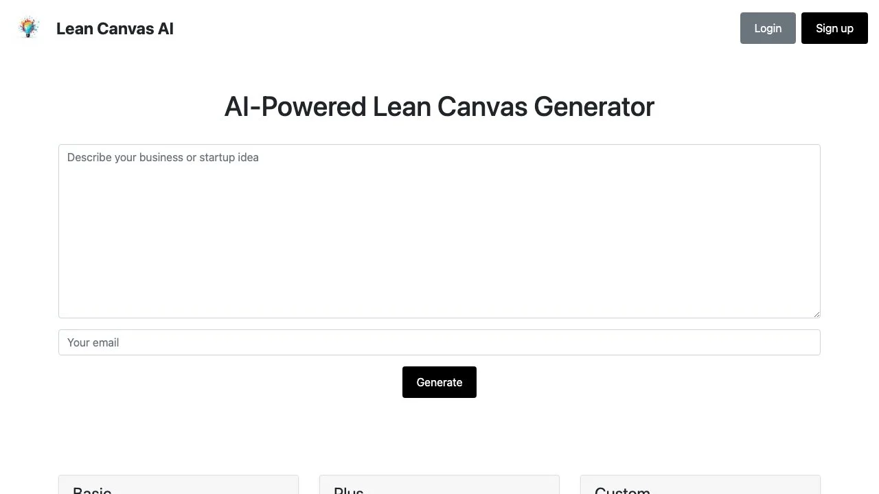 Create Your Lean Canvas Effortlessly with Lean Canvas AI