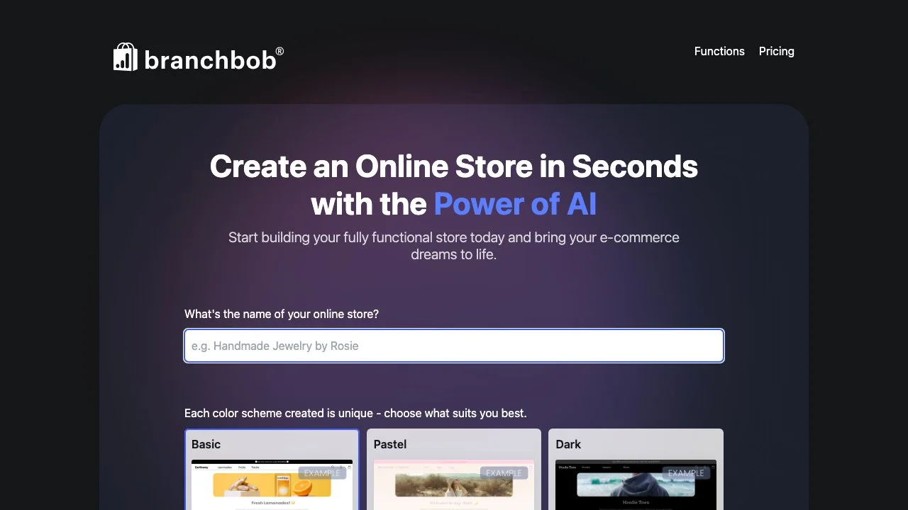 Create Your Online Store with branchbob's AI Tools