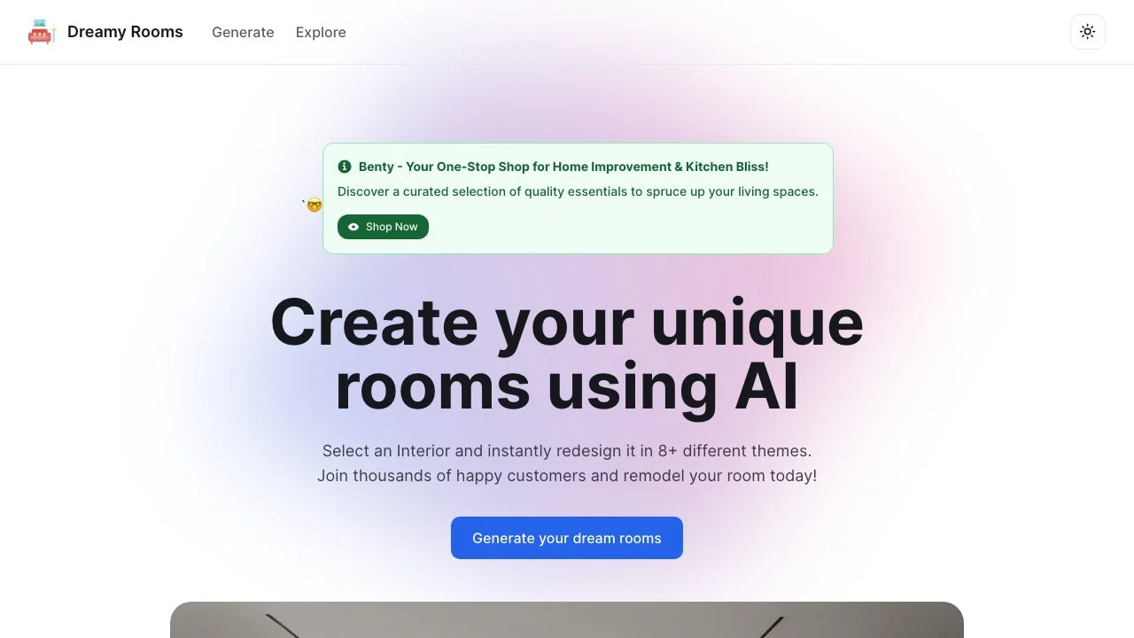 Transform Your Home with Dreamy Rooms - AI Interior Design Tool