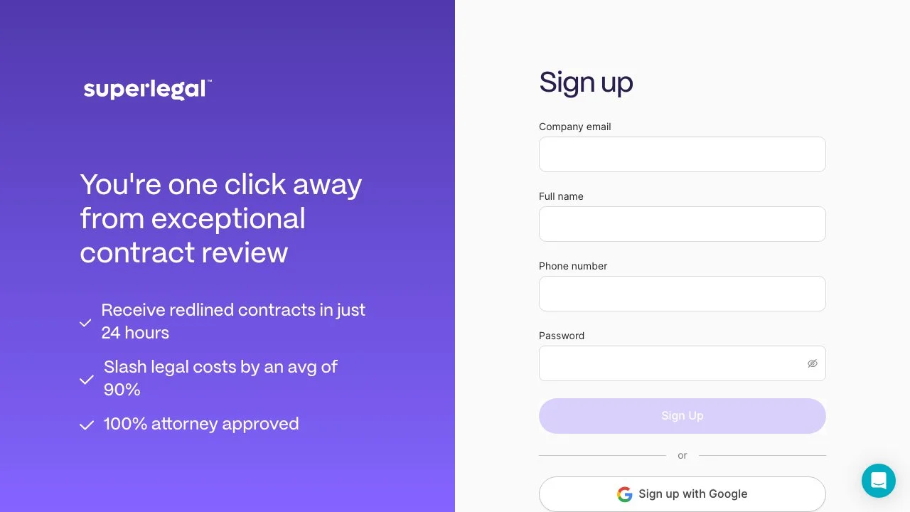 Superlegal: AI Legal Contract Review Software