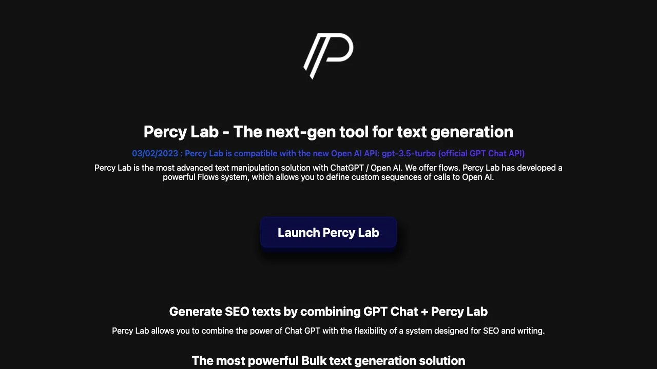 Percy Lab: Advanced Text Generation Tool for SEO