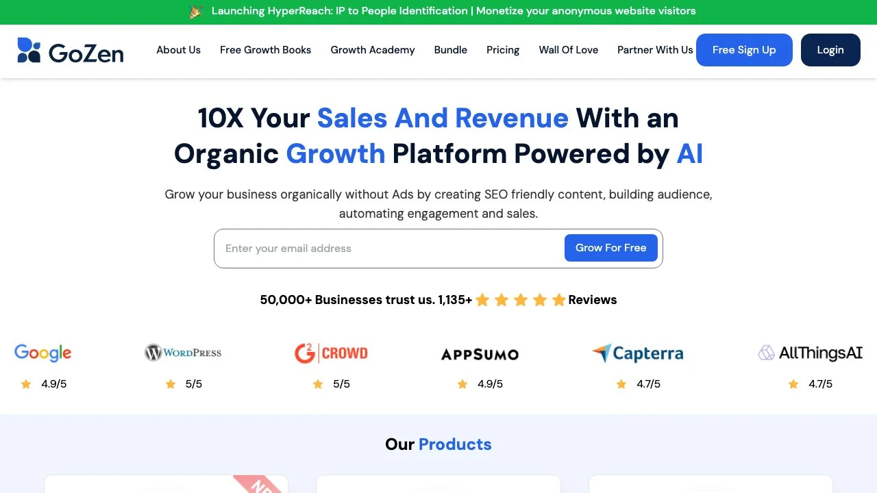 10x Your Organic Growth Rate with GoZen's SaaS Platforms