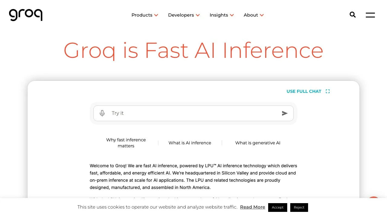 Groq: Fast AI Inference for Developers