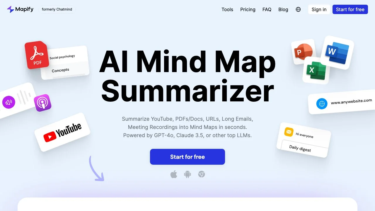 Mapify: Biến Mọi Thứ Thành Mind Maps Bằng AI, Trước Đây Là Chatmind