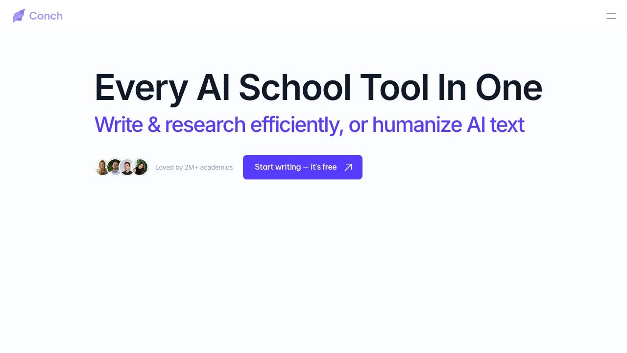 Conch AI: Your Undetectable AI Essay Writing and Research Assistant