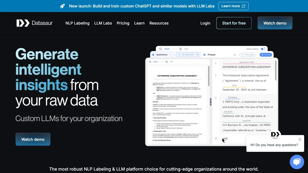 Unlock Custom LLMs with Datasaur: Leading NLP Labeling Platform