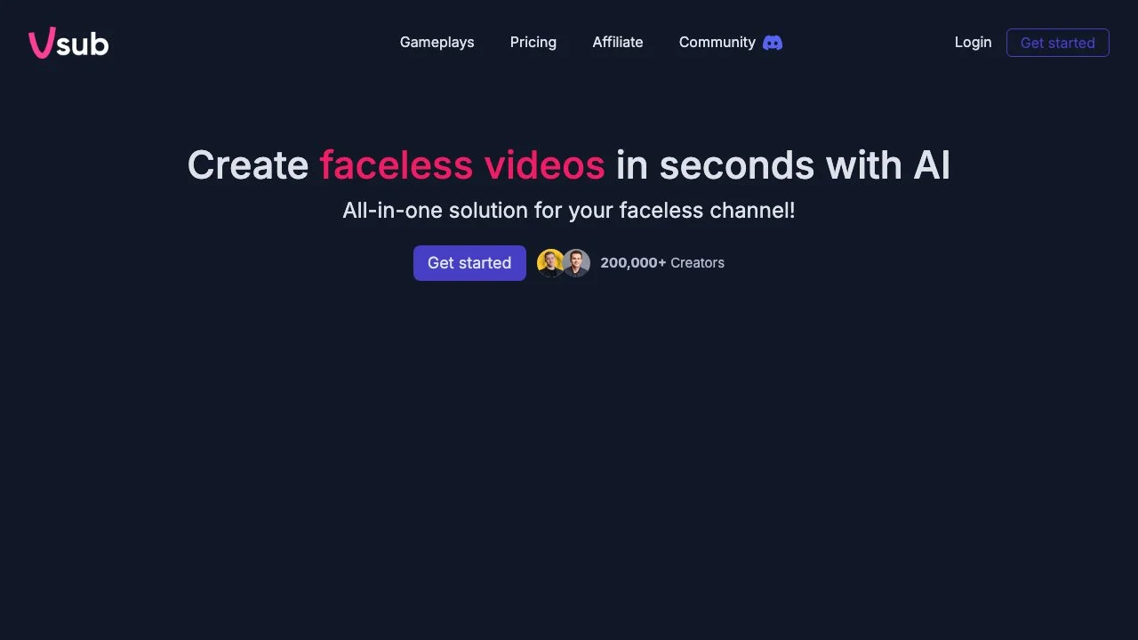 Vsub: The Ultimate Tool for Faceless Video Creation