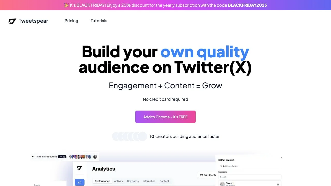 Tweetspear: Build Your Quality Audience on Twitter (X)