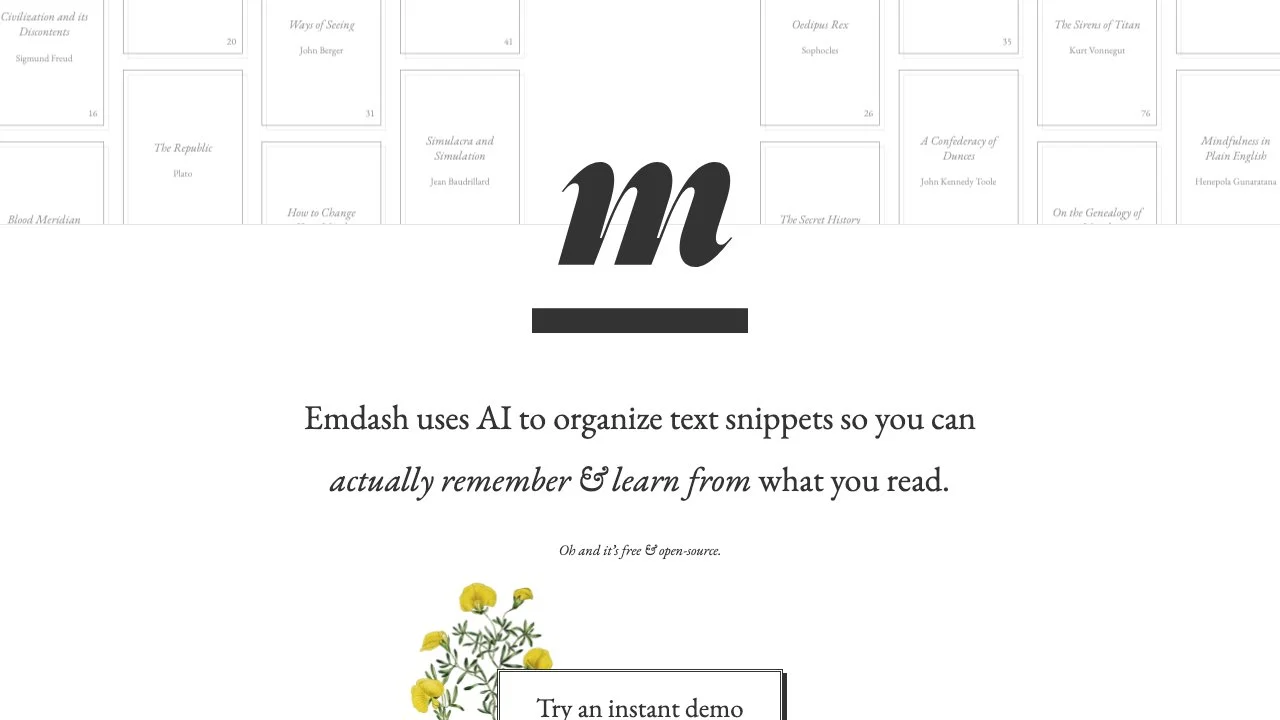 Emdash: Organize Your Book Highlights with AI